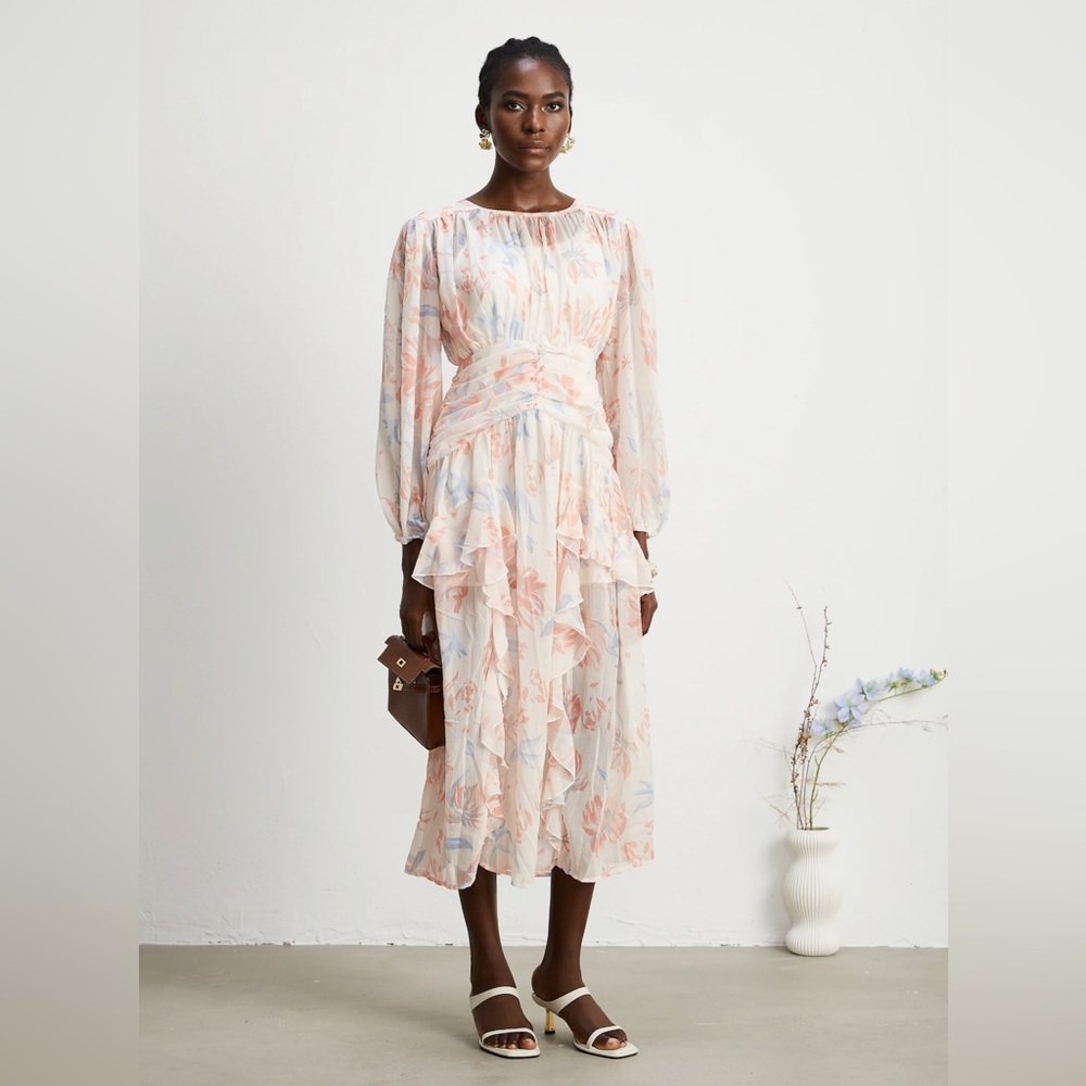 Puff Ruffle Maxi Dress - Picture 3 of 3